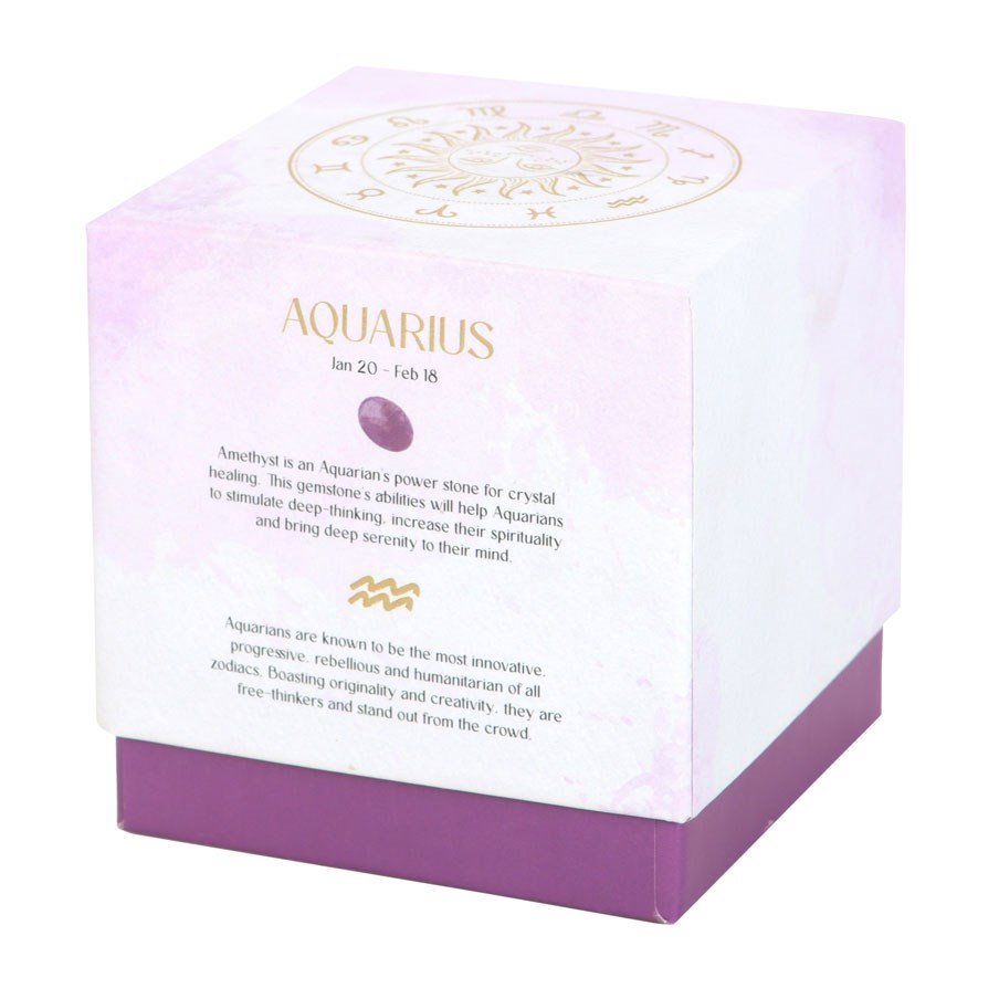 Aquarius Bergamot & Mandarin Gemstone Zodiac Candle4