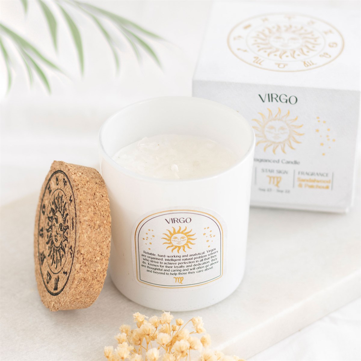 Virgo Sandalwood & Patchouli Gemstone Zodiac Candle4