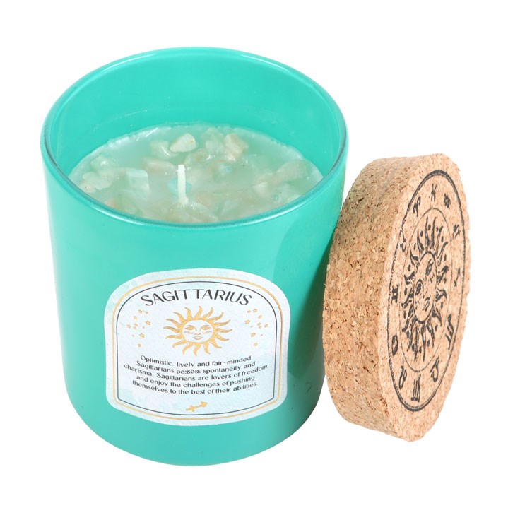 Sagittarius Ylang Ylang & Amber Gemstone Zodiac Candle1
