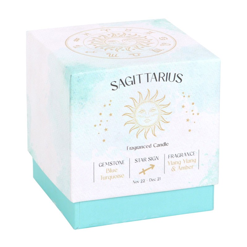 Sagittarius Ylang Ylang & Amber Gemstone Zodiac Candle2