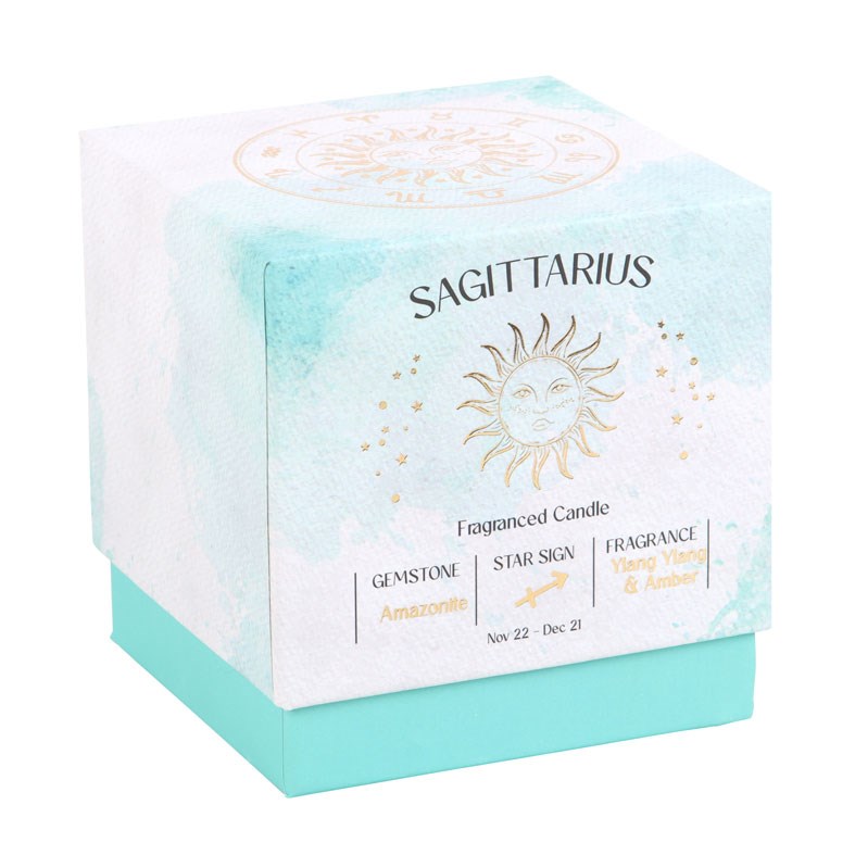 Sagittarius Ylang Ylang & Amber Gemstone Zodiac Candle3