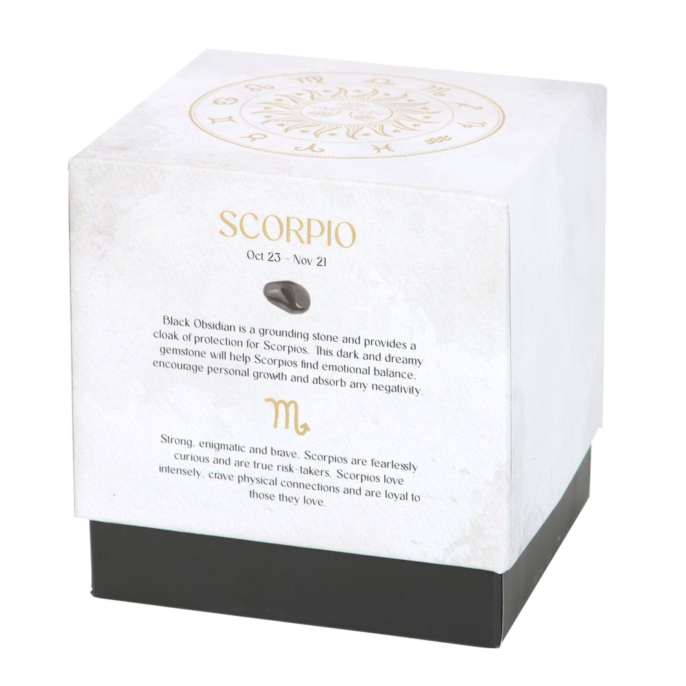 Scorpio Black Oudh Gemstone Zodiac Candle3