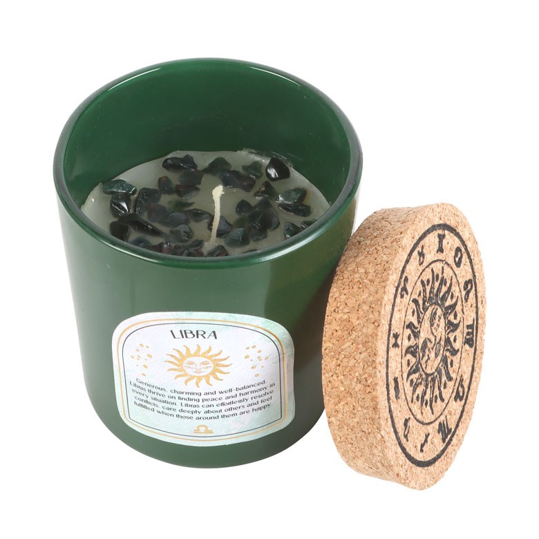 Libra Sweet Jasmine Gemstone Zodiac Candle1