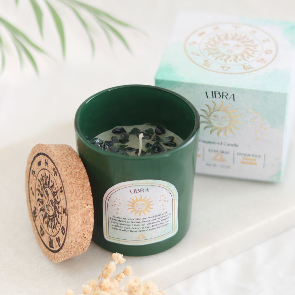Libra Sweet Jasmine Gemstone Zodiac Candle5