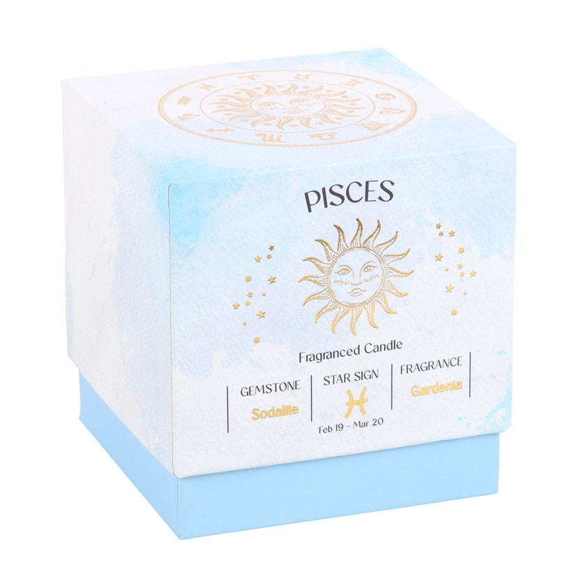 Pisces Gardenia Gemstone Zodiac Candle3