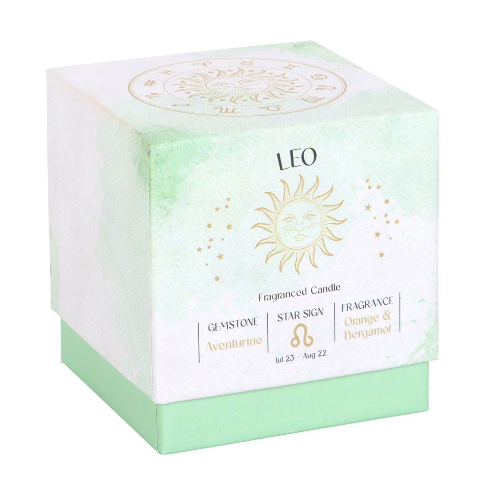 Leo Orange & Bergamot Gemstone Zodiac Candle2