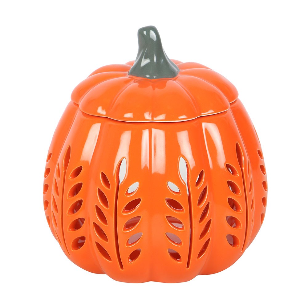 Orange Leaf Cut Out Pumpkin Oil Burner & Wax Warmer