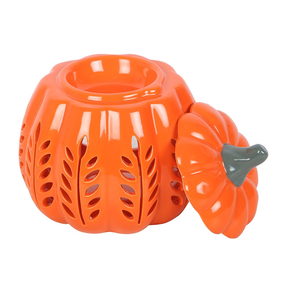 Orange Leaf Cut Out Pumpkin Oil Burner & Wax Warmer1