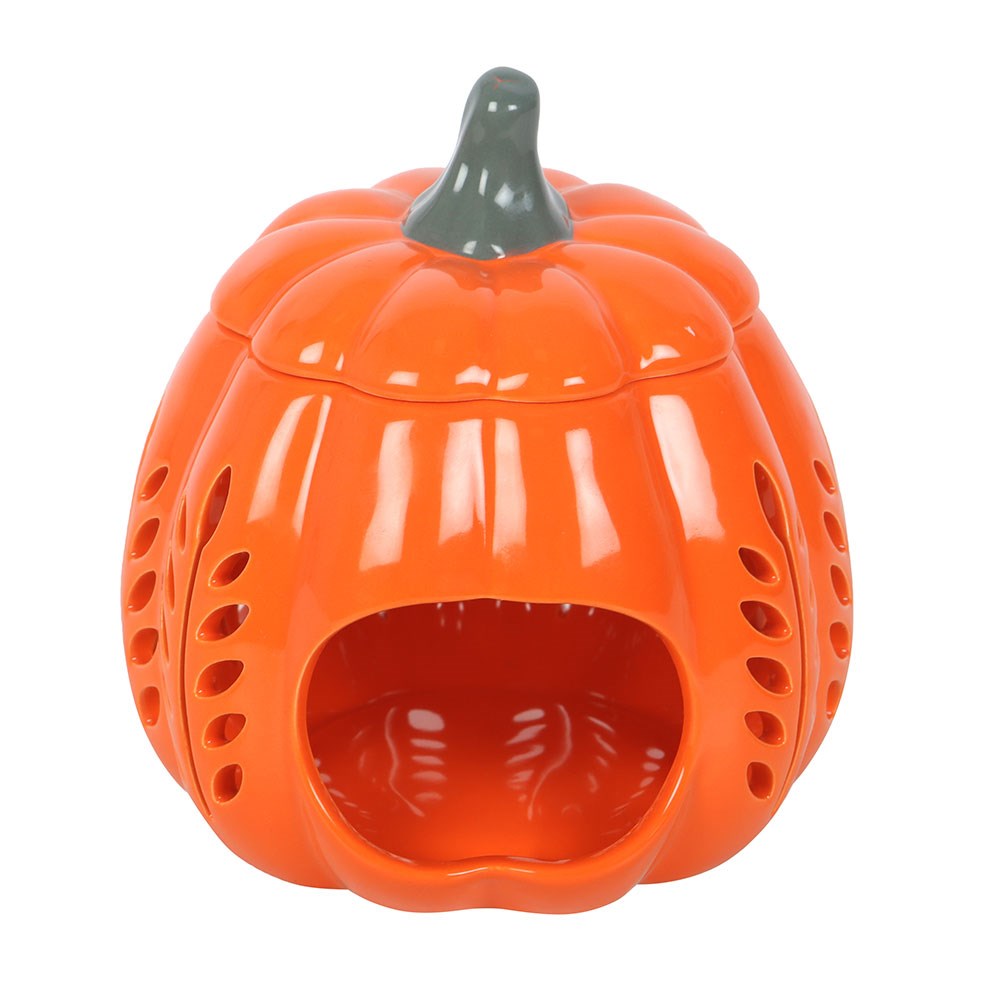 Orange Leaf Cut Out Pumpkin Oil Burner & Wax Warmer3