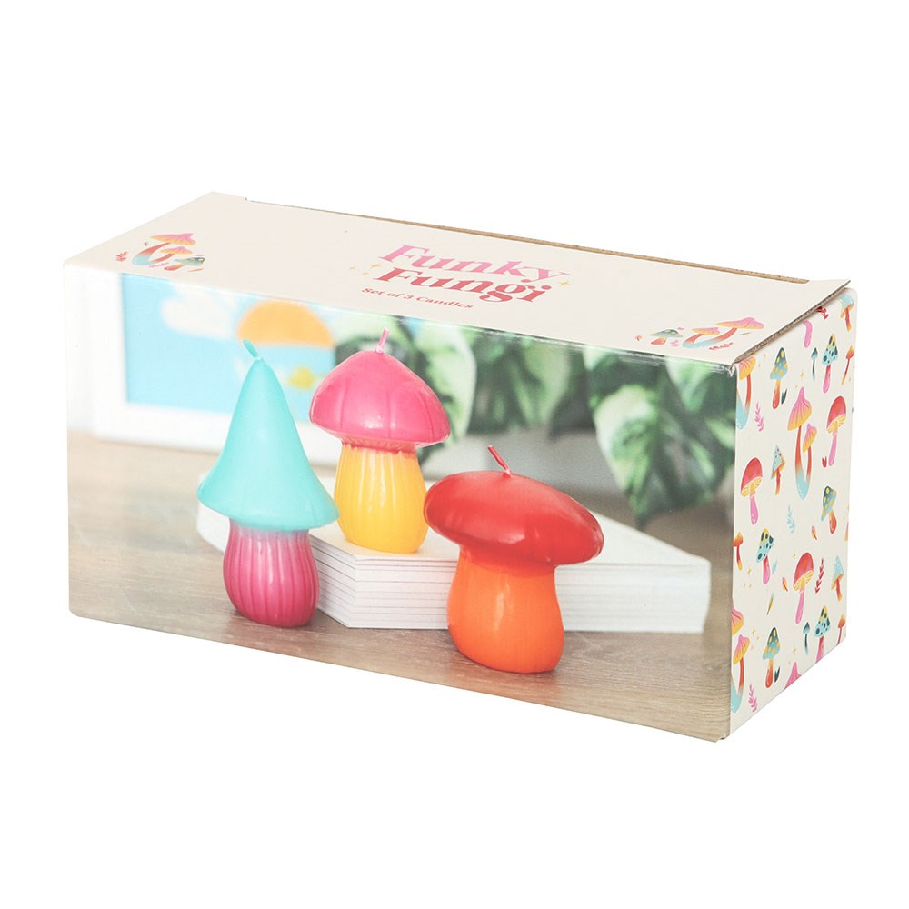 Set of 3 Mushroom Shaped Candles3