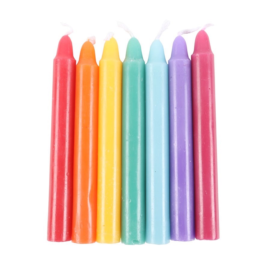 Pack of 14 Unscented Chakra Energy Candles1