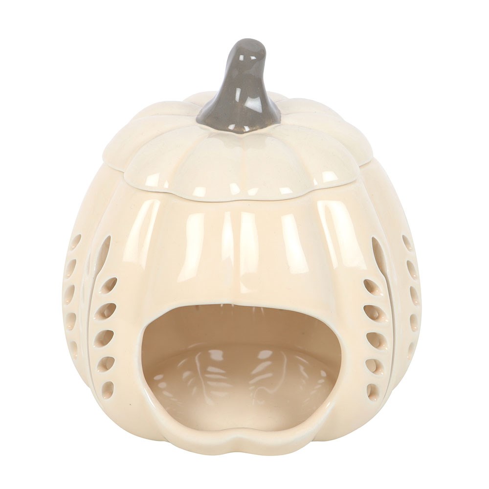 Cream Leaf Cut Out Pumpkin Oil Burner & Wax Warmer3