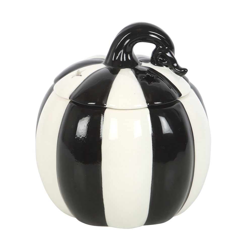 Black & White Striped Pumpkin Oil Burner1