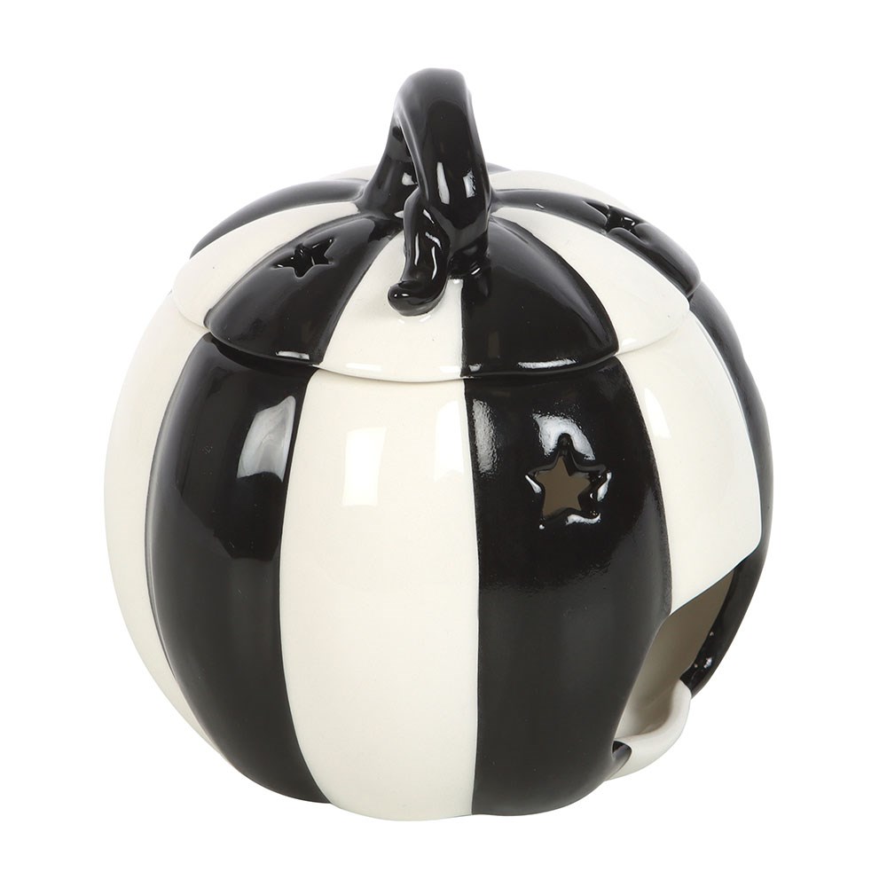 Black & White Striped Pumpkin Oil Burner4