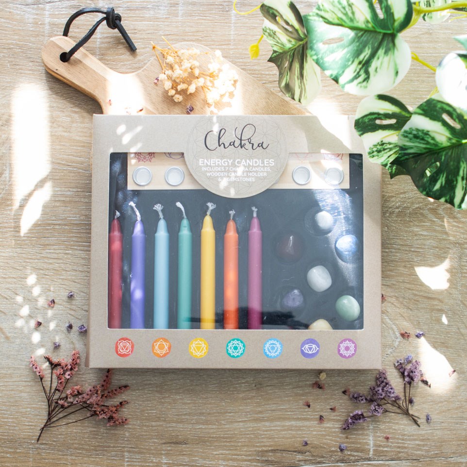 Chakra Energy Candle and Crystal Gift Set4