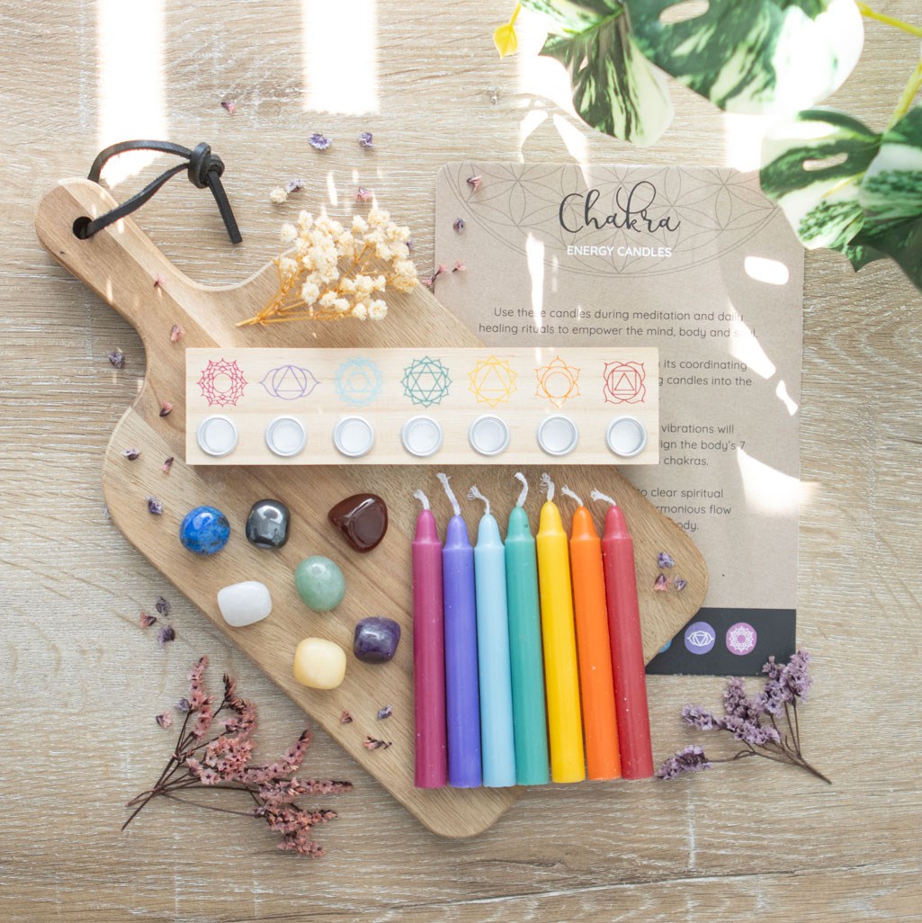 Chakra Energy Candle and Crystal Gift Set5