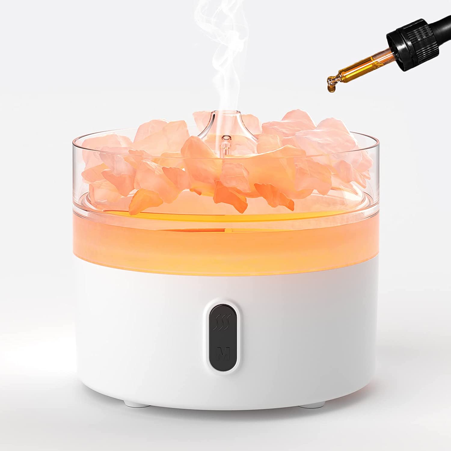Himalayan Salt Aroma Diffuser - Night Light - USB-C - Flame Effect (Salt included)2