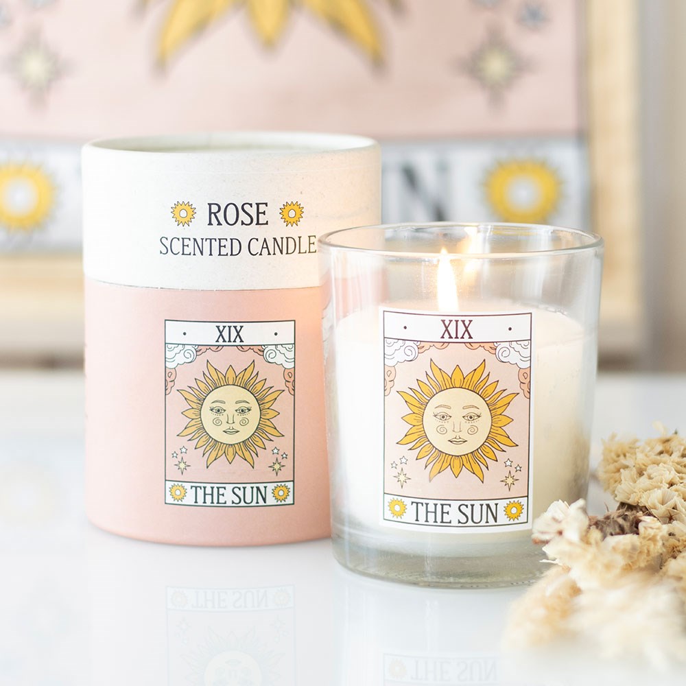 The Sun Vintage Tarot Rose Candle3