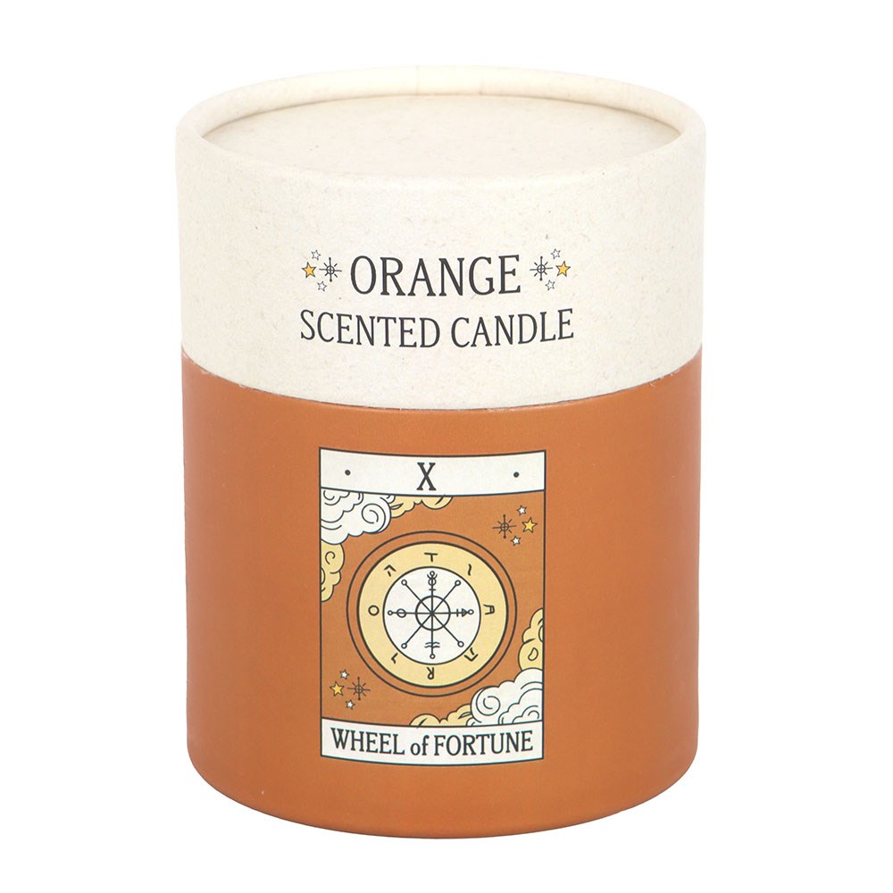 The Wheel of Fortune Vintage Tarot Orange Candle1