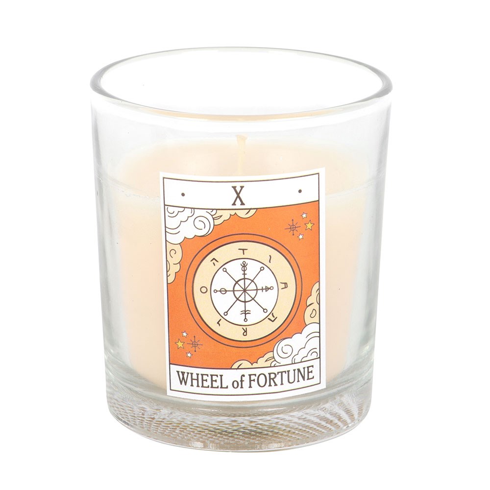 The Wheel of Fortune Vintage Tarot Orange Candle2