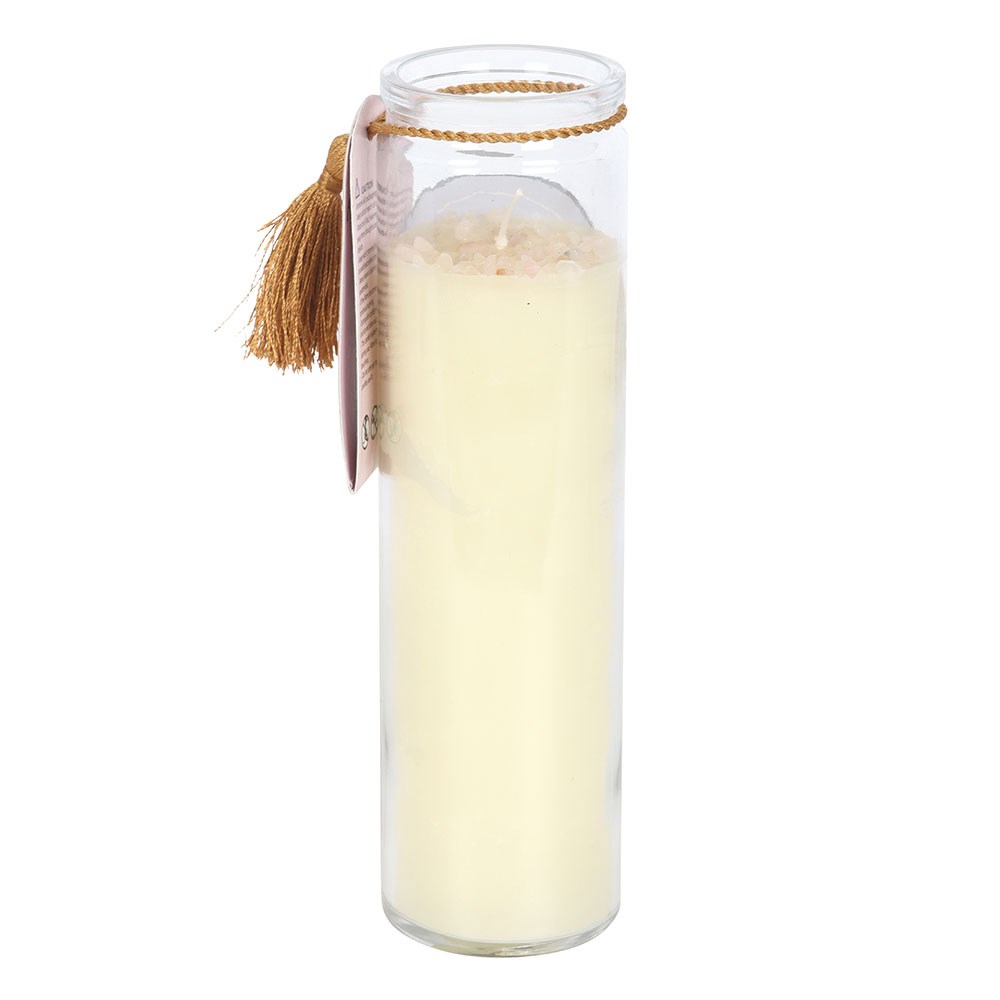 Aphrodite Goddess Tube Candle with Rose Quartz Crystals1