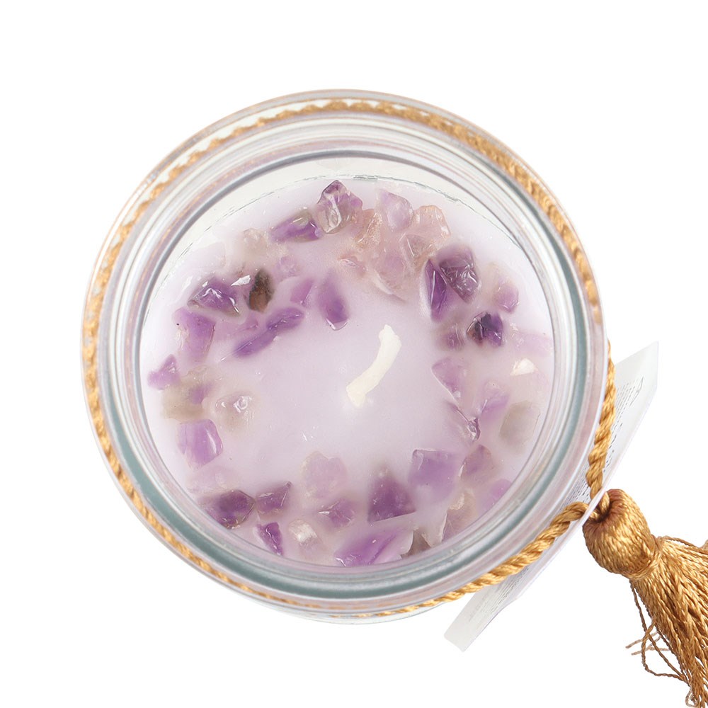 Blackberry Tube Candle with Amethyst Crystals2