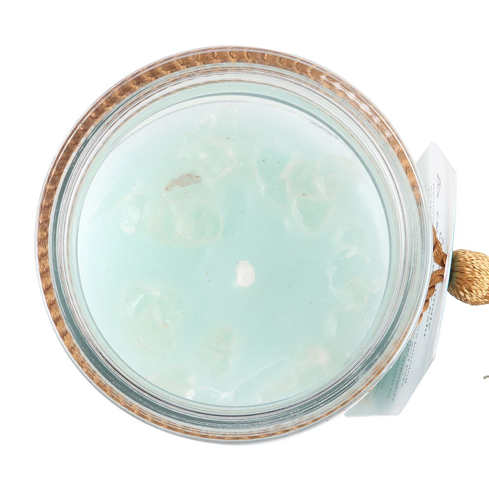 White Sage Tube Candle with Clear Quartz Crystals2