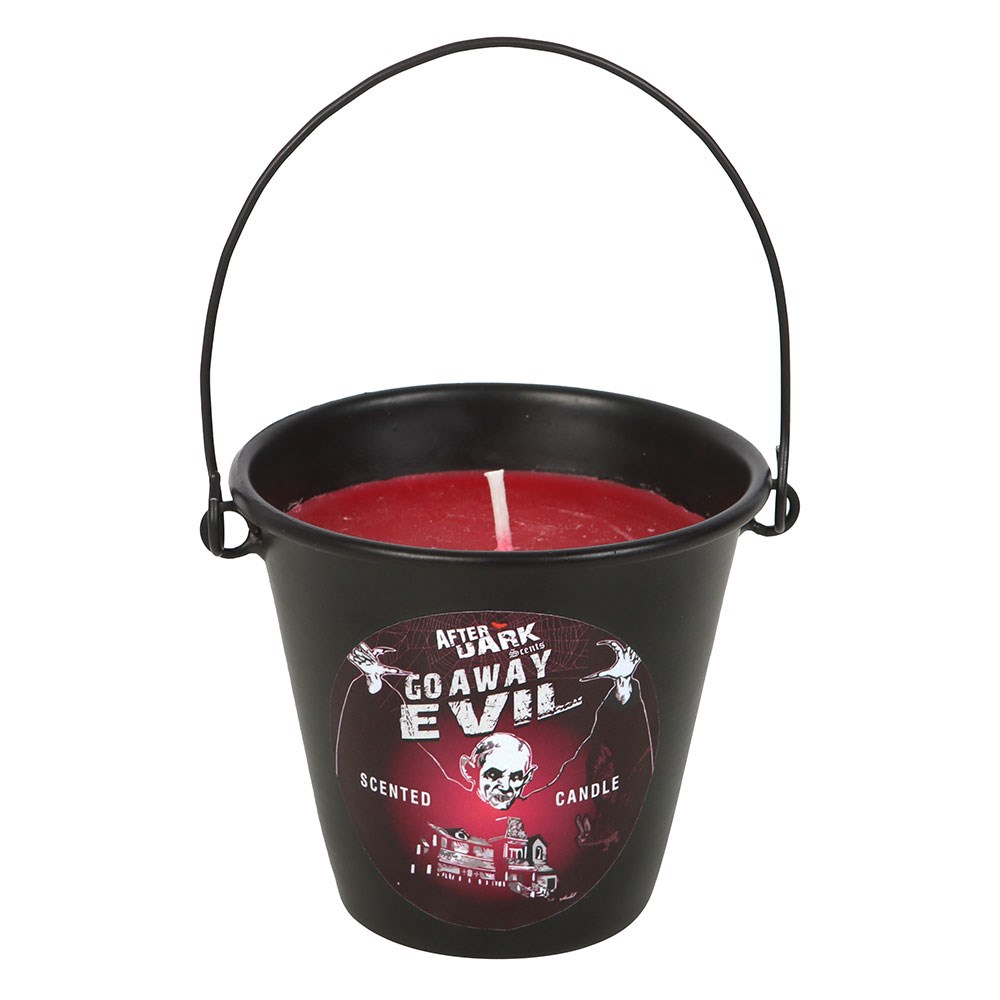 Go Away Evil Candle Bucket with Rose Scent