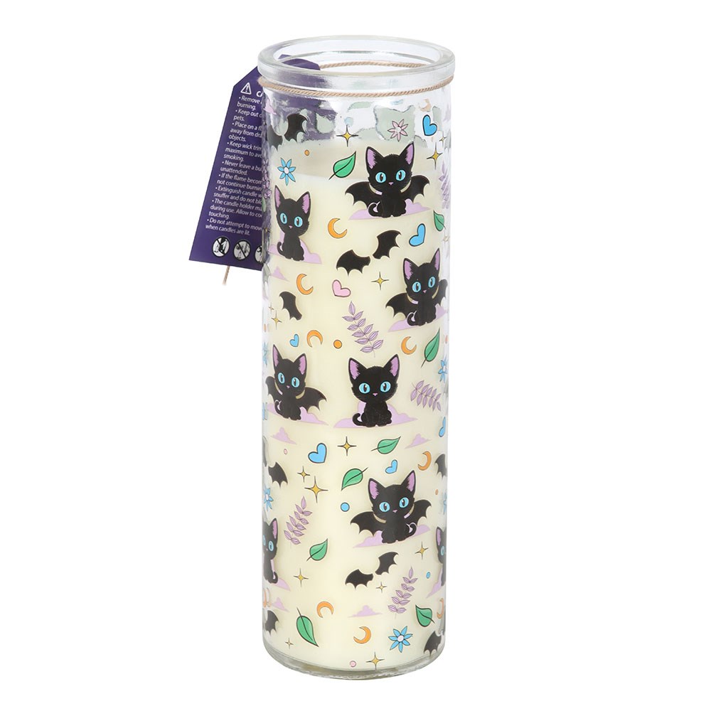 Cute & Creepy Cat Print Lavender Tube Candle2