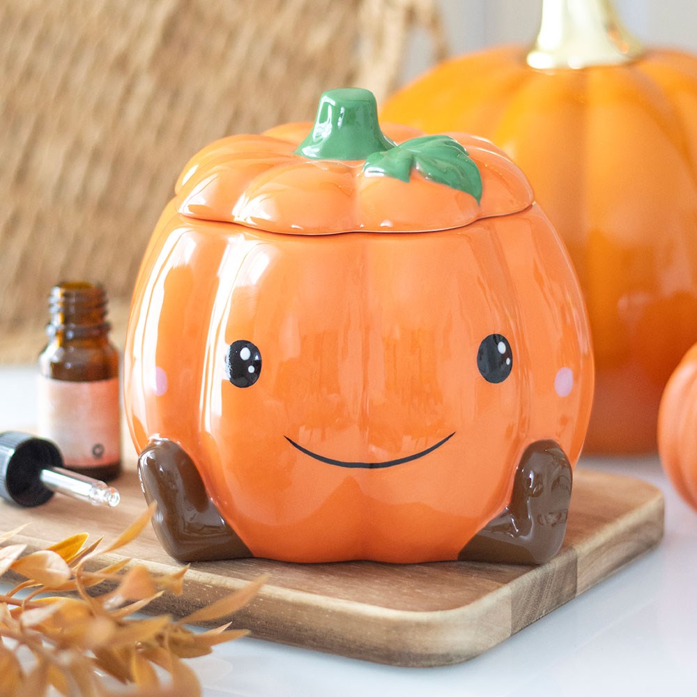 Cute Smiling Pumpkin Oil Burner & Wax Warmer4