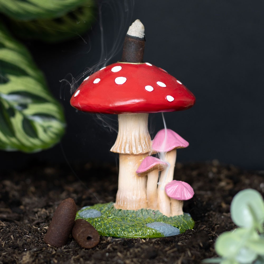 Whimsical Forest Mushroom Backflow Incense Burner3