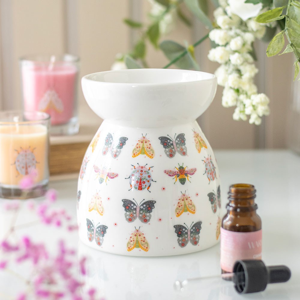 Floral Bug Print Oil Burner & Wax Warmer