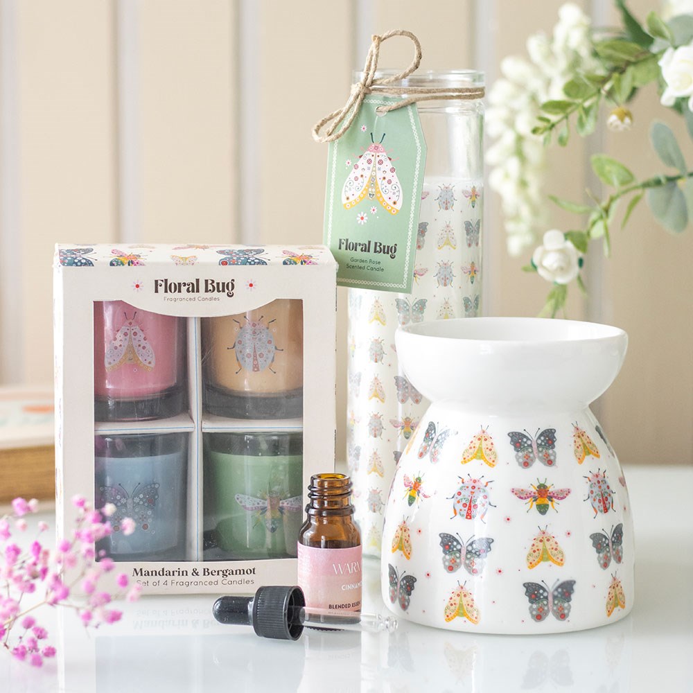 Floral Bug Print Oil Burner & Wax Warmer4