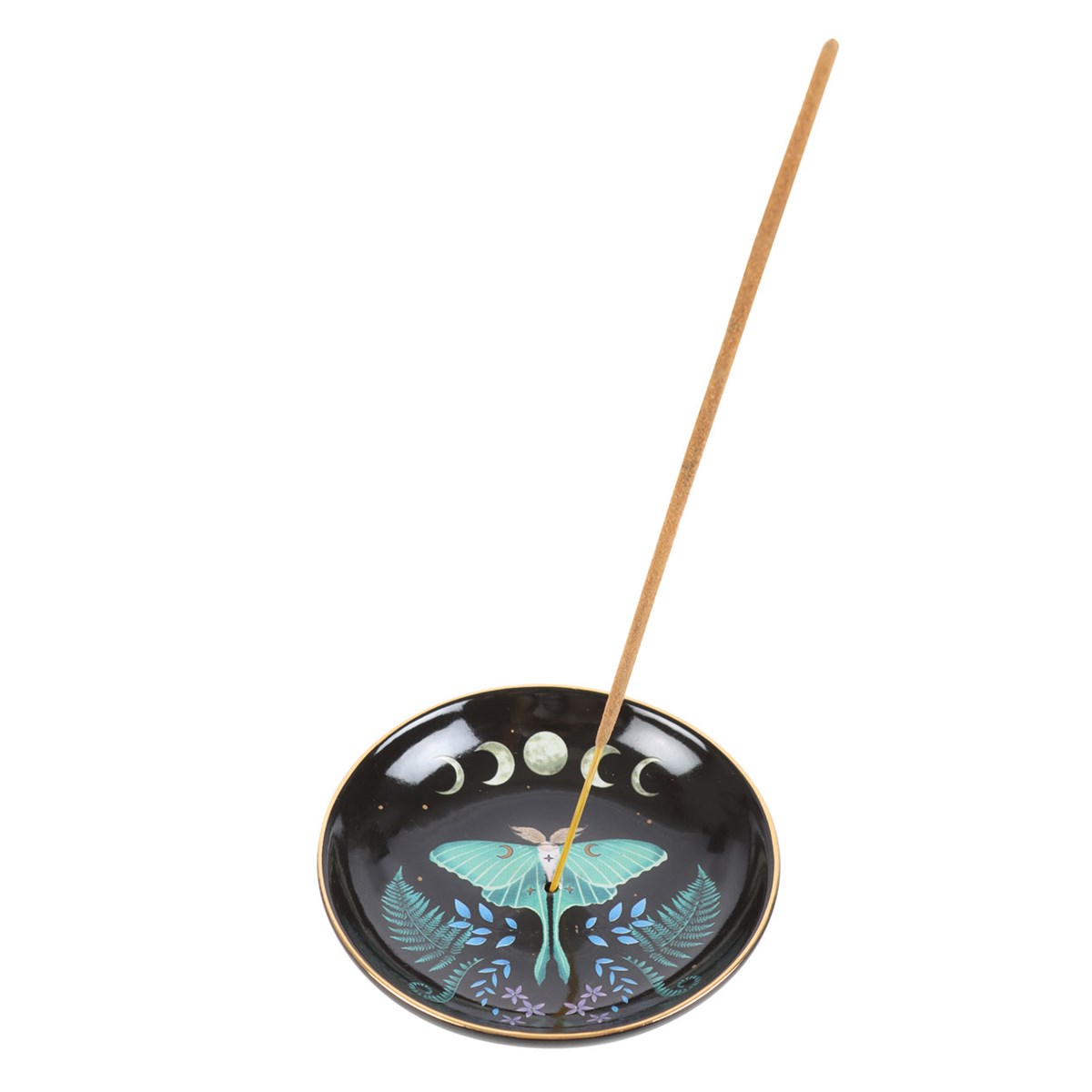 Celestial Luna Moth & Moon Phase Incense Plate1