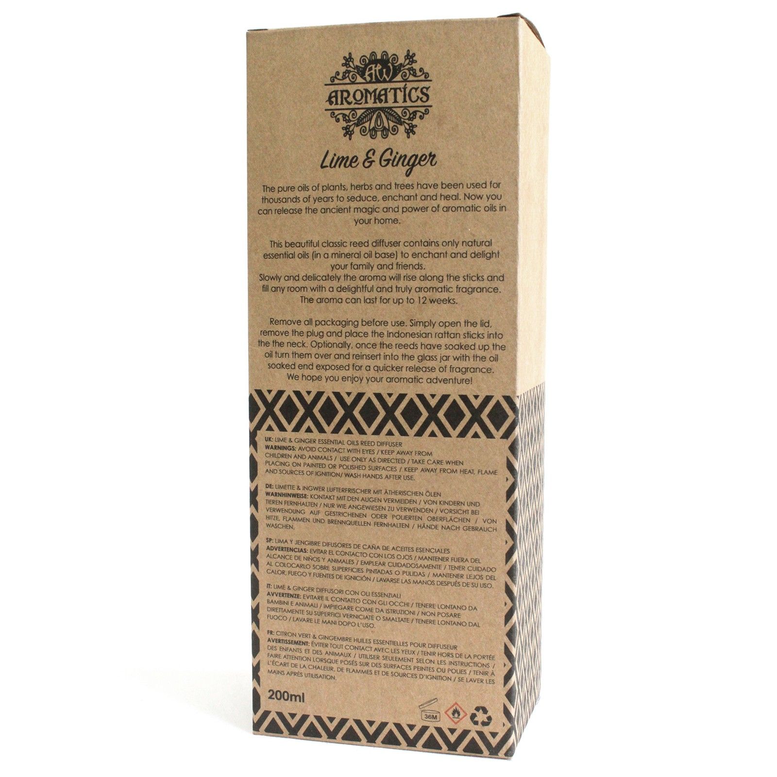 Lime & Ginger Essential Oil Reed Diffuser 200ml3