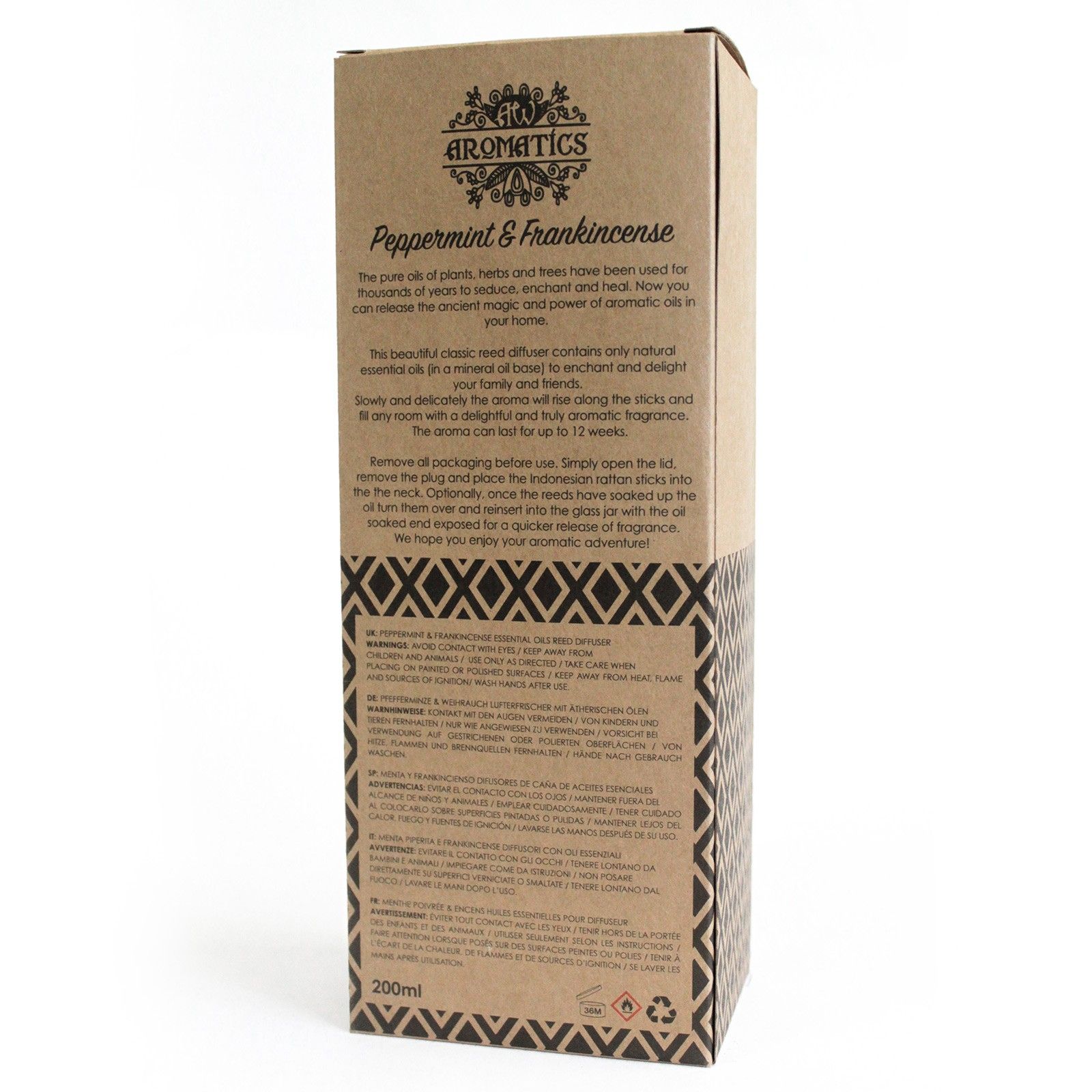 Peppermint & Frankincense Essential Oil Reed Diffuser 200ml3