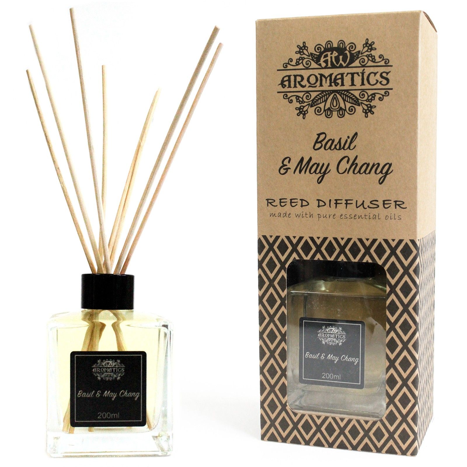 Basil & May Chang Essential Oil Reed Diffuser 200ml