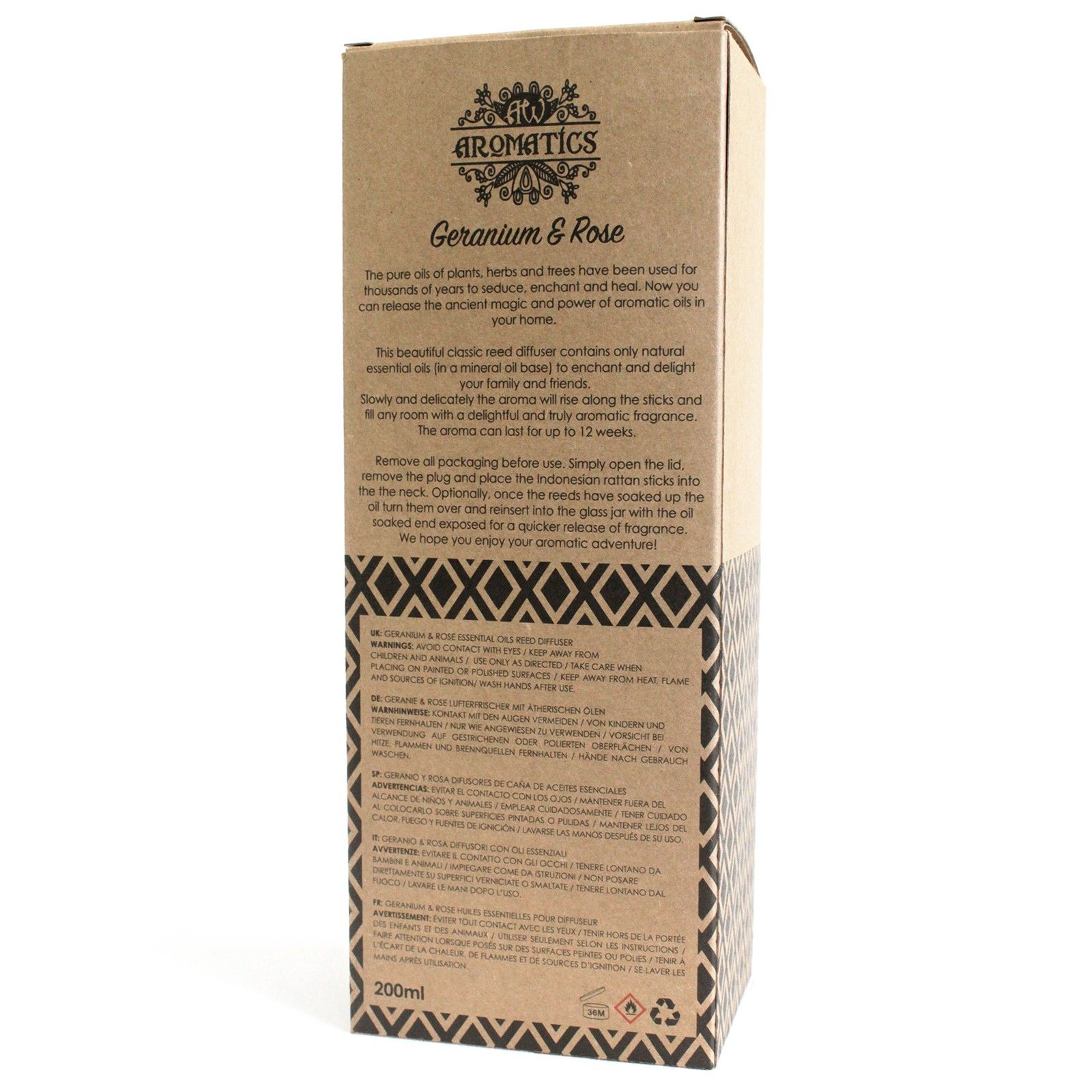 Geranium & Rose Essential Oil Reed Diffuser 200ml3