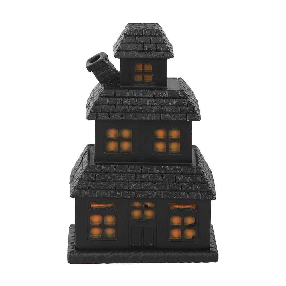 Black Haunted House Incense Cone Holder1