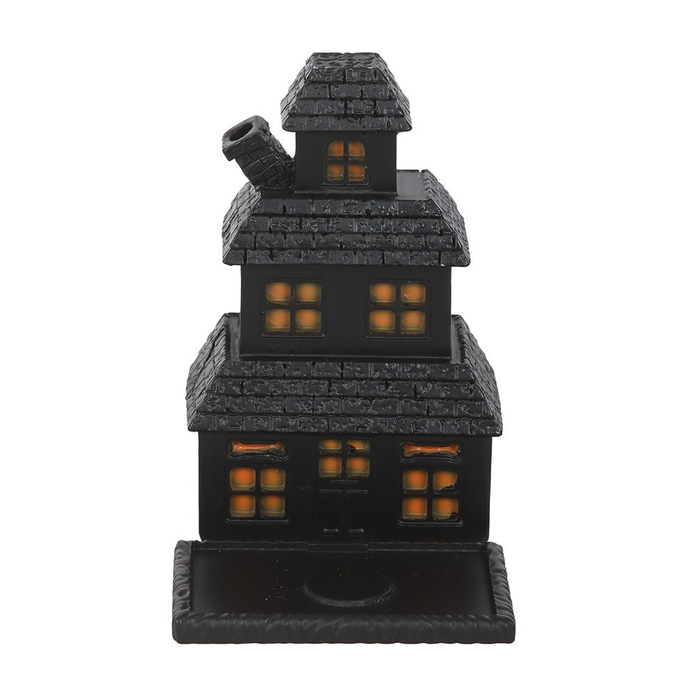 Black Haunted House Incense Cone Holder2