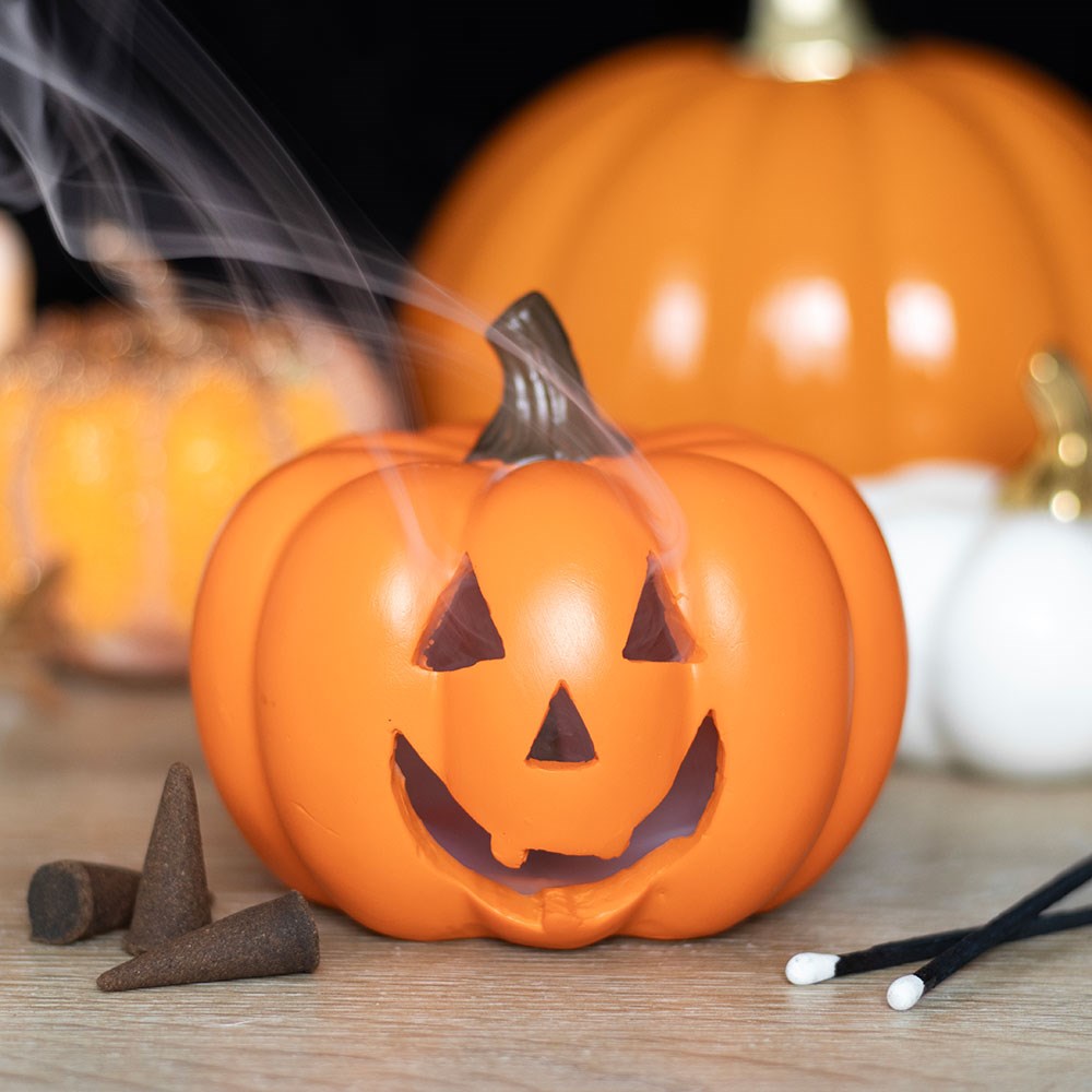 Smokin' Pumpkin Jack-o'-Lantern Incense Cone Holder