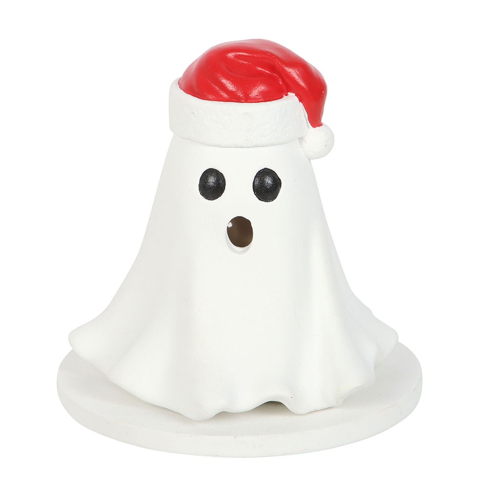 Ghost with Santa Hat Incense Cone Holder1