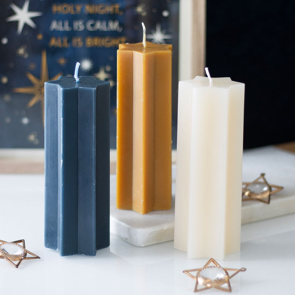 Starry Night Star-Shaped Taper Candle in Cream4