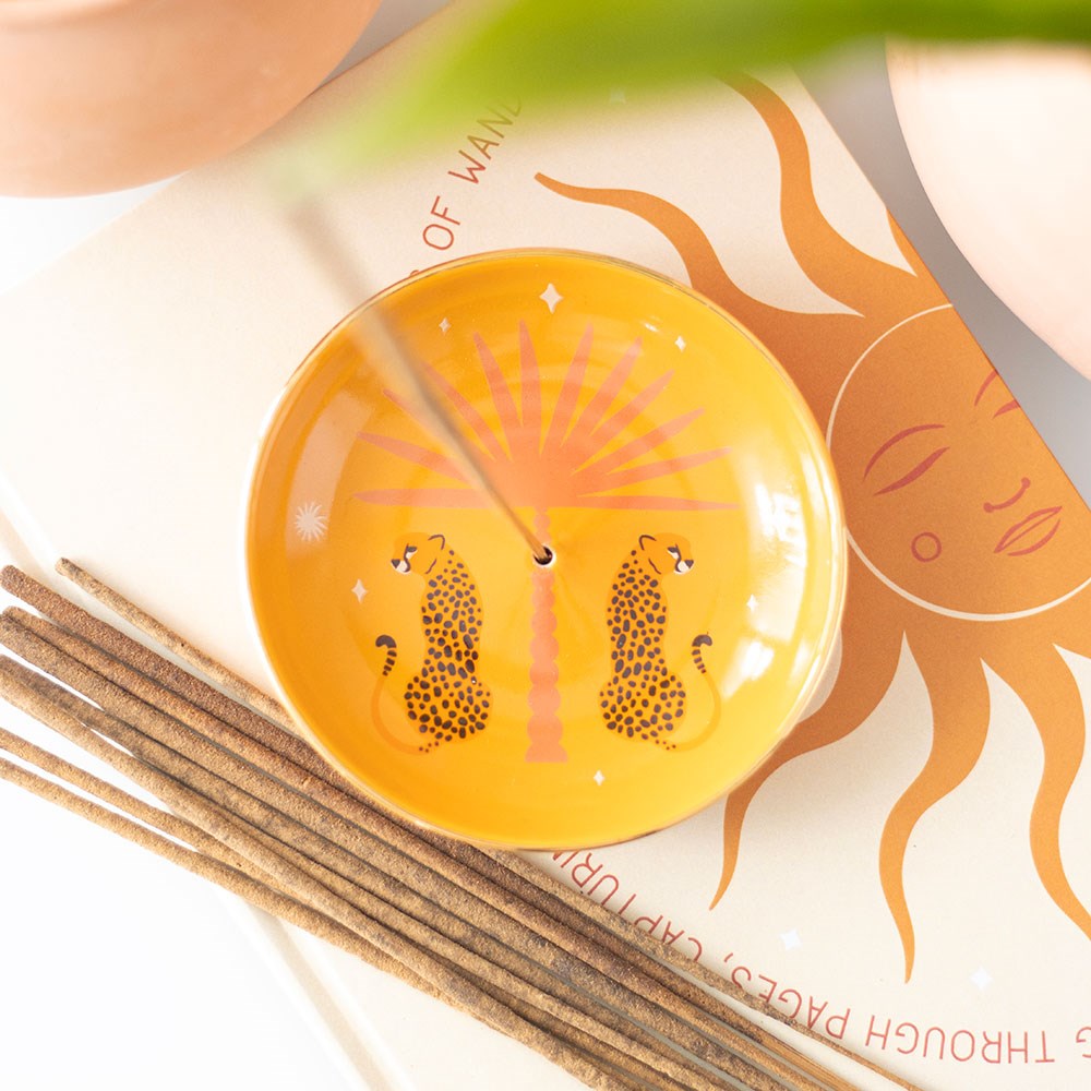 Leopard Palm Boho Incense Holder