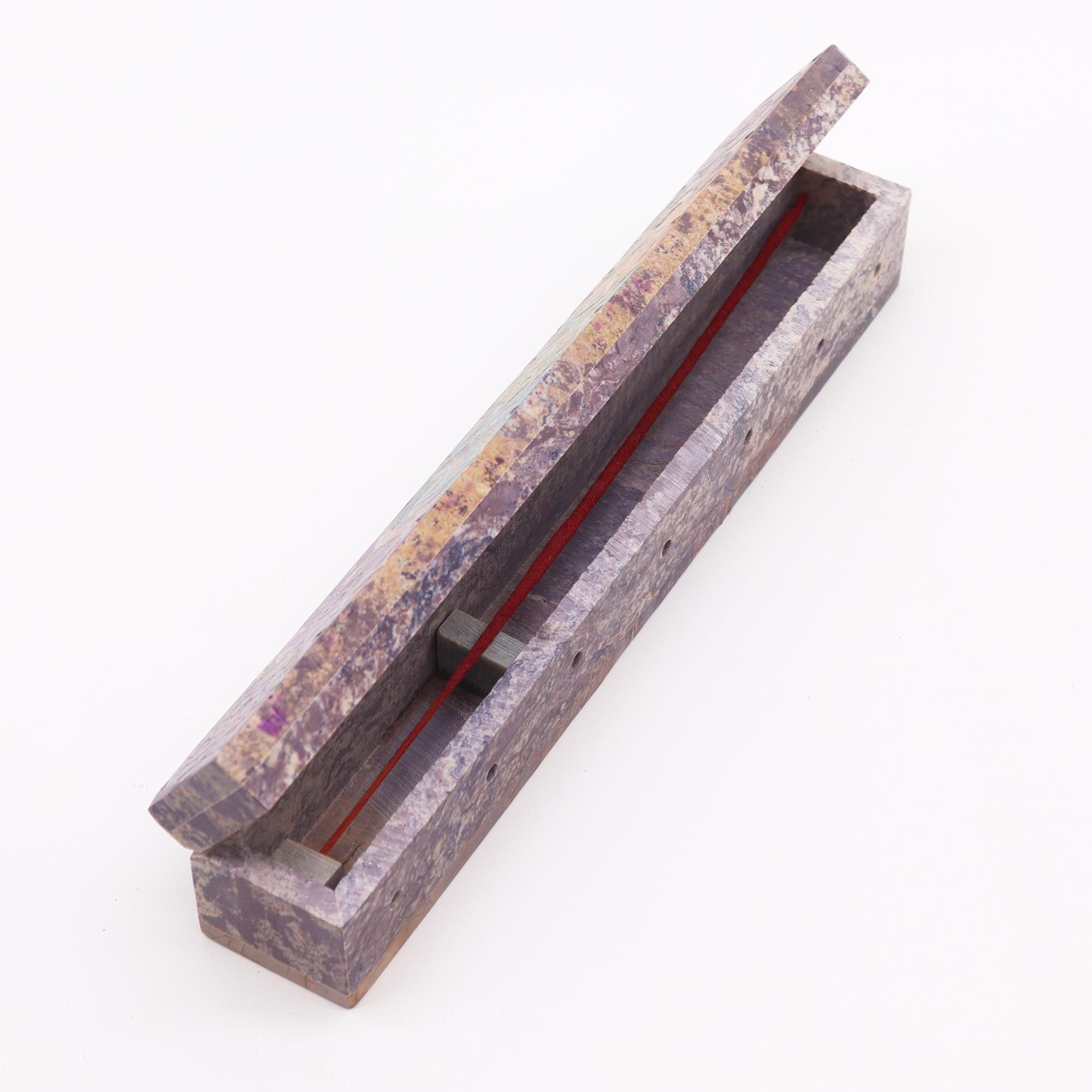 Chakra Soapstone Incense Box with Smoke Holes1