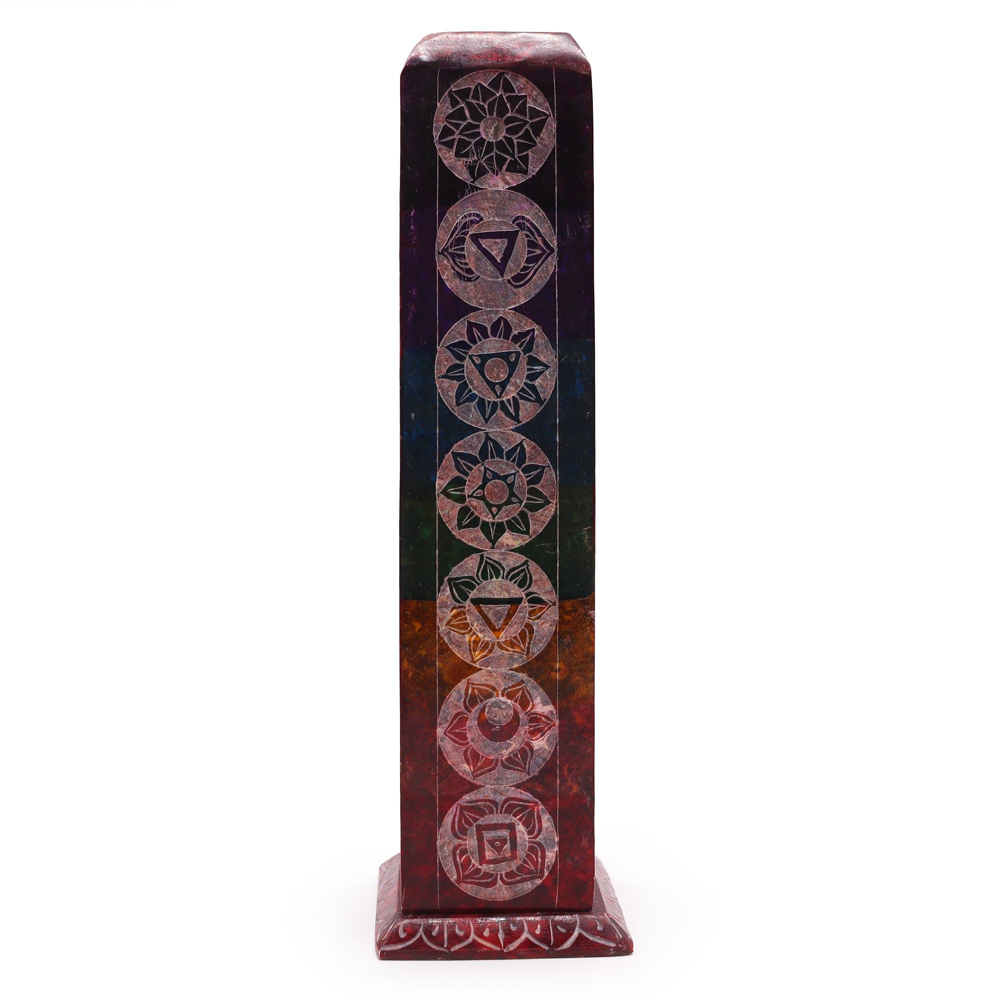 7 Chakra Soapstone Tower Incense Holder1
