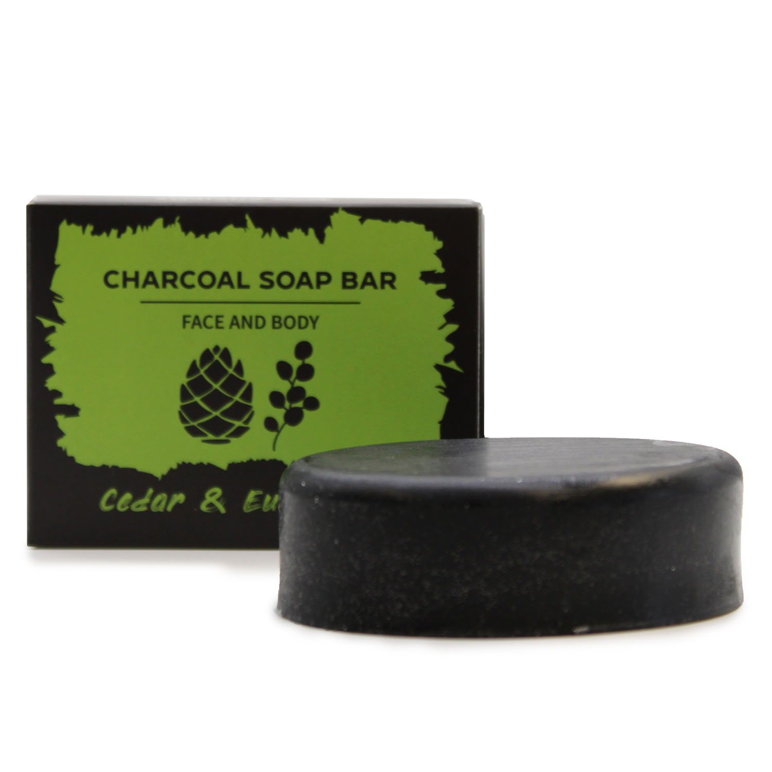 Eucalyptus & Cedarwood Activated Charcoal Soap - Natural Deep Cleansing Bar (85g)