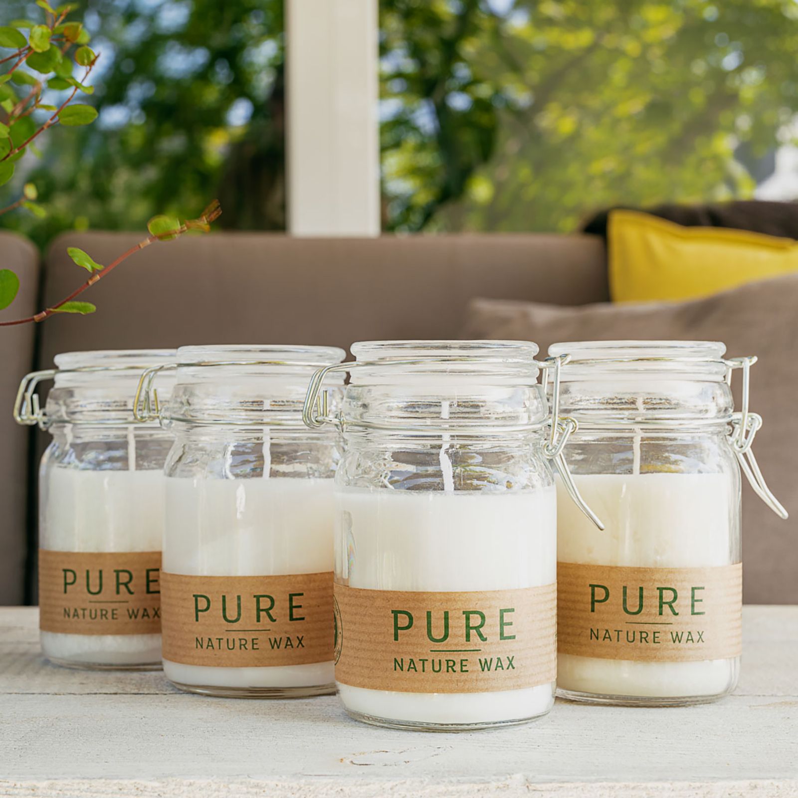 Pure Olive Wax Jar Candle - Natural White1