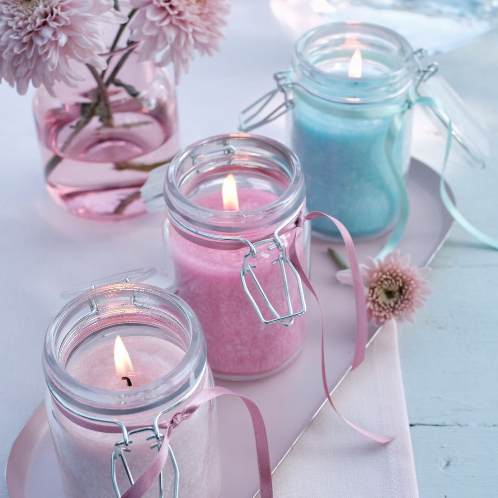 Pure Olive Wax Jar Candle - Antique Rose1