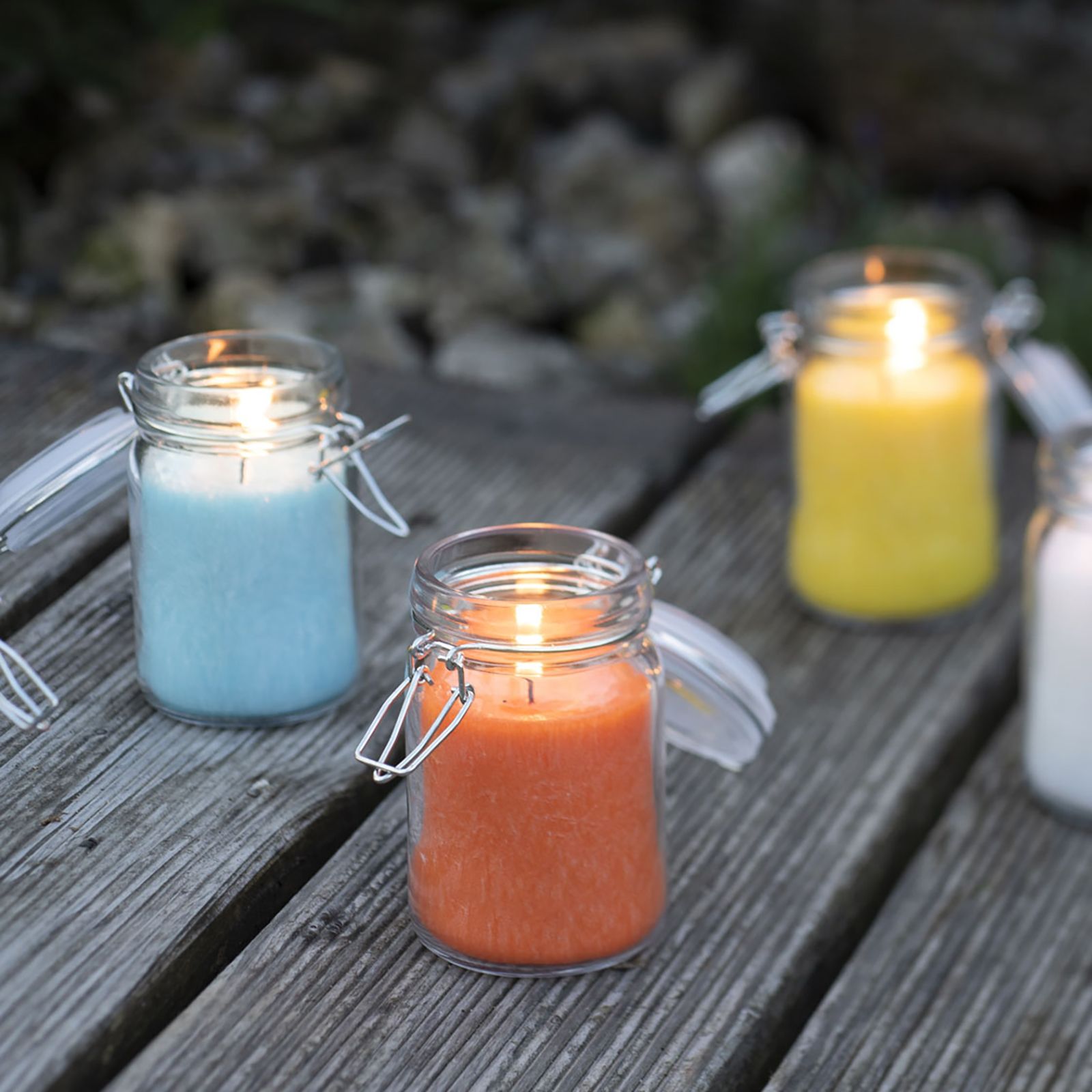 Pure Olive Wax Jar Candle - Turquoise1